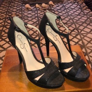 Black Shimmer Heels